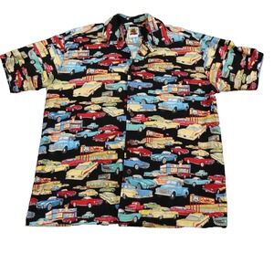 VTG Max Boxxer Hawaiian Shirt Mens AO Classic‎ Cars Al's Diner Fins Roadside